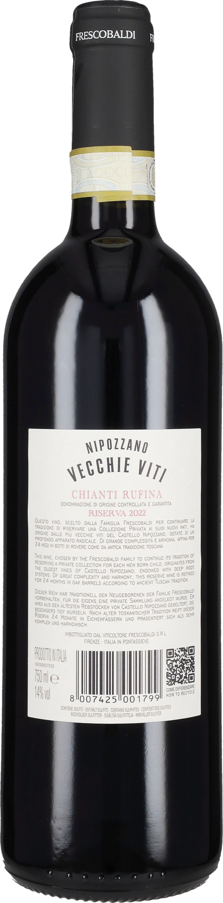Chianti Rufina Riserva 'Nipozzano Vecchie Viti' Frescobaldi 2022