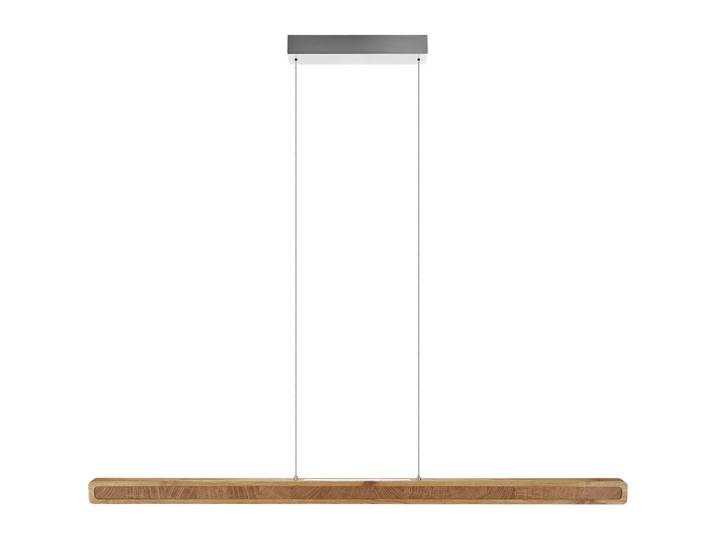 HERZBLUT Pendellampe Karl K Silber/Braun Nickel/Eichenholz 2641 lm Dimmbar B 130 cm - LED - Lichtfarbe: Extra warmweiss - Helles Neutralweiss - LED Energiesparlampen