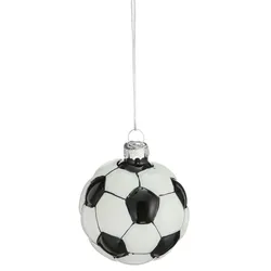 HOME STORY Baumanhänger Fußball   ¦ weiß ¦ Glas,Aluminium ¦ Maße (cm): H: 6,5  Ø: 6.5