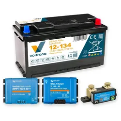 Voltrana Komplettpaket 12,8V 134Ah Lithium LiFePO4 + Victron MPPT 100/30, Orion 30A & SmartShunt
