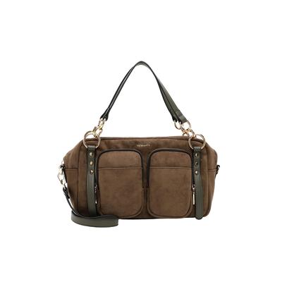 Shopper TAMARIS "Shopper TAS Manja", Damen, Gr. B/H/T: 36cm x 23cm x 13cm, braun (oliv 960), Polyester, Taschen Shopper