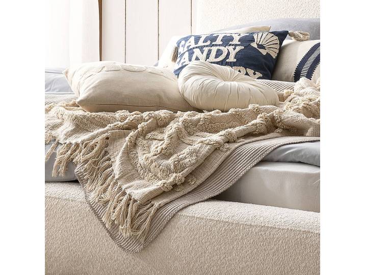 Couverture Tamani 130 x 1 x 170cm Beige/Beige Coton