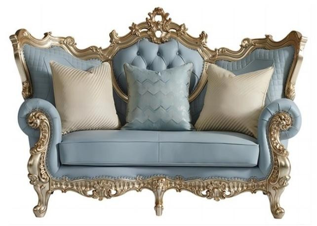 Klassieke Chesterfield 2-zits designerbank in het blauw voor de woonkamer