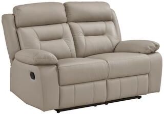Fremont & Park Papyrus Leather Match Manual Double Reclining Loveseat