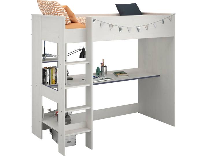 Hochbett PARISOT Smoozy , weiß, Liegefläche B/L: 90cm x 200cm, kein Härtegrad, kein Härtegrad, Hochbetten, Hochbett