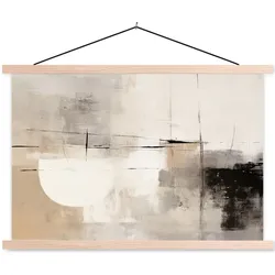 POSTER MIT MAGNETLEISTEN Abstrakt - Kunst - Grau Wandbilder 60x40 cm