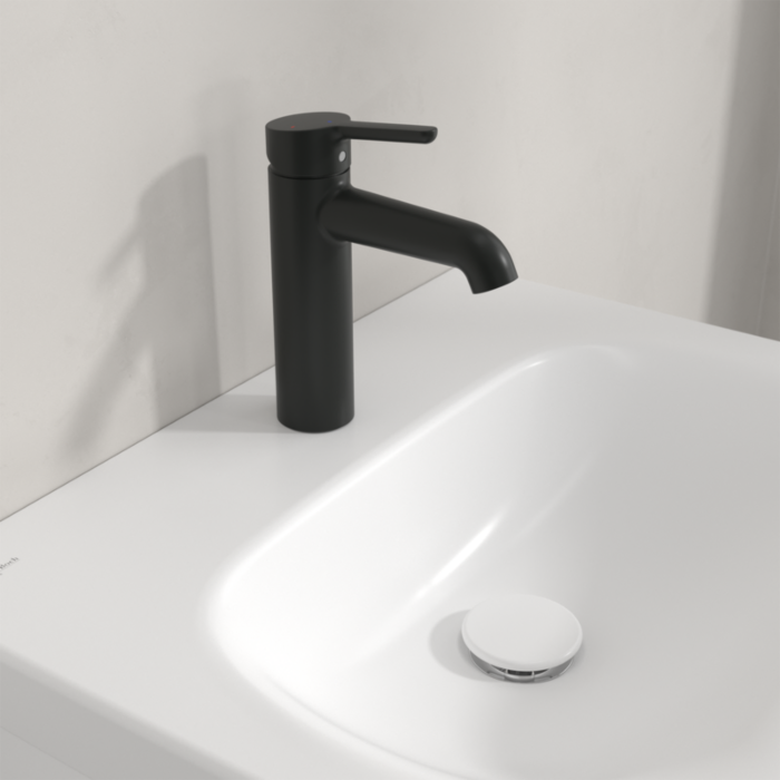 Villeroy und Boch Skyla Waschtischarmatur TVW116002000K5 Messing, Kaltstart ColdStart, AquaSmart,  Matt Black