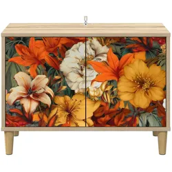 vidaXL, TV Möbel, Famelin (Lilienmuster) (33 x 69 x 50 cm)