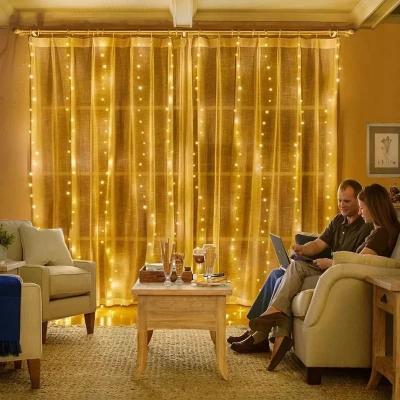 Uplift Picks LumiWall LED Curtain Lights USB Fairy Lights With Remote white 3mx3m
