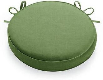 "16"" Sunbrella Round Seat Cushion - Piped, Piped/Cilantro - Grandin Road"