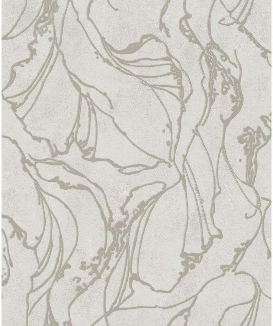 Metro Kavalier Graphic Swirls 10.05M X 53Cm Metallic Elements Wallpaper Roll Beige