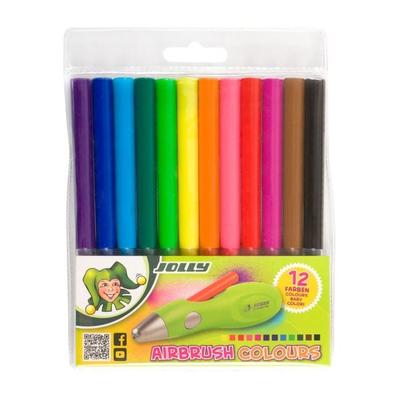 JOLLY Filzstifte Airbrush Nachfüllungen, Ersatzbarben sortiert, 12er Set