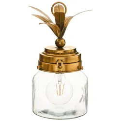Atmosphera Pineapple - Pendelleuchte Ø16x33cm aus Eisen und Glas in Goldfarbe