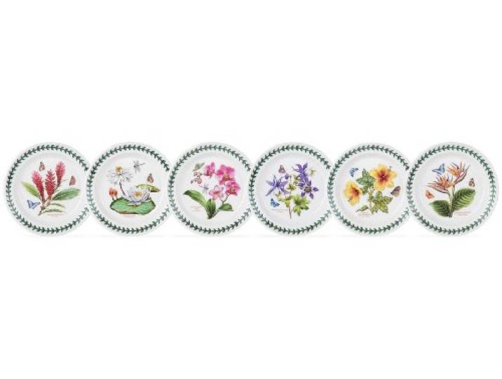 Portmeirion 520240 Exotic Botanic Garden Brot- und Butterteller, 15,2 cm, Rot, Weiß