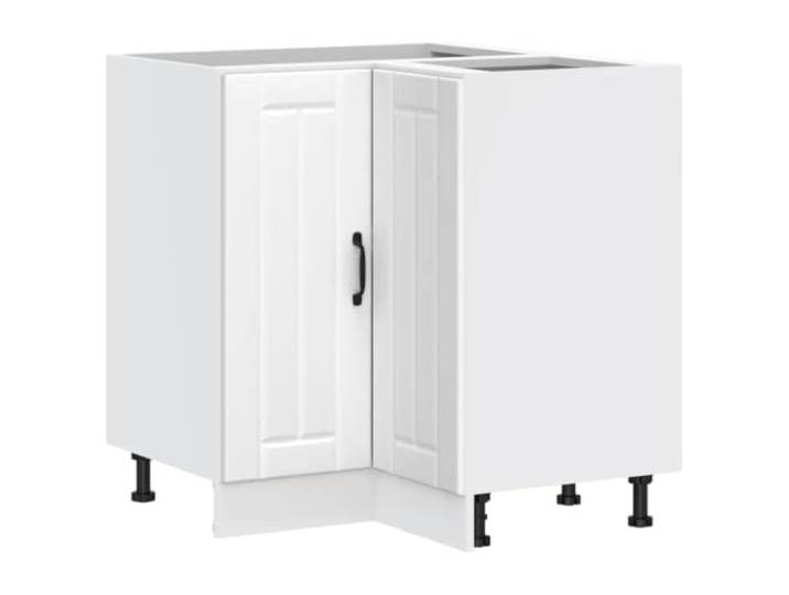 Helloshop26 Lucca Eckschrank für die Küche, weiß, 75,5 x 75,5 x 81,5 cm, praktische Aufbewahrung, moderner Stil, aus Holz, weiß, 02_0050102