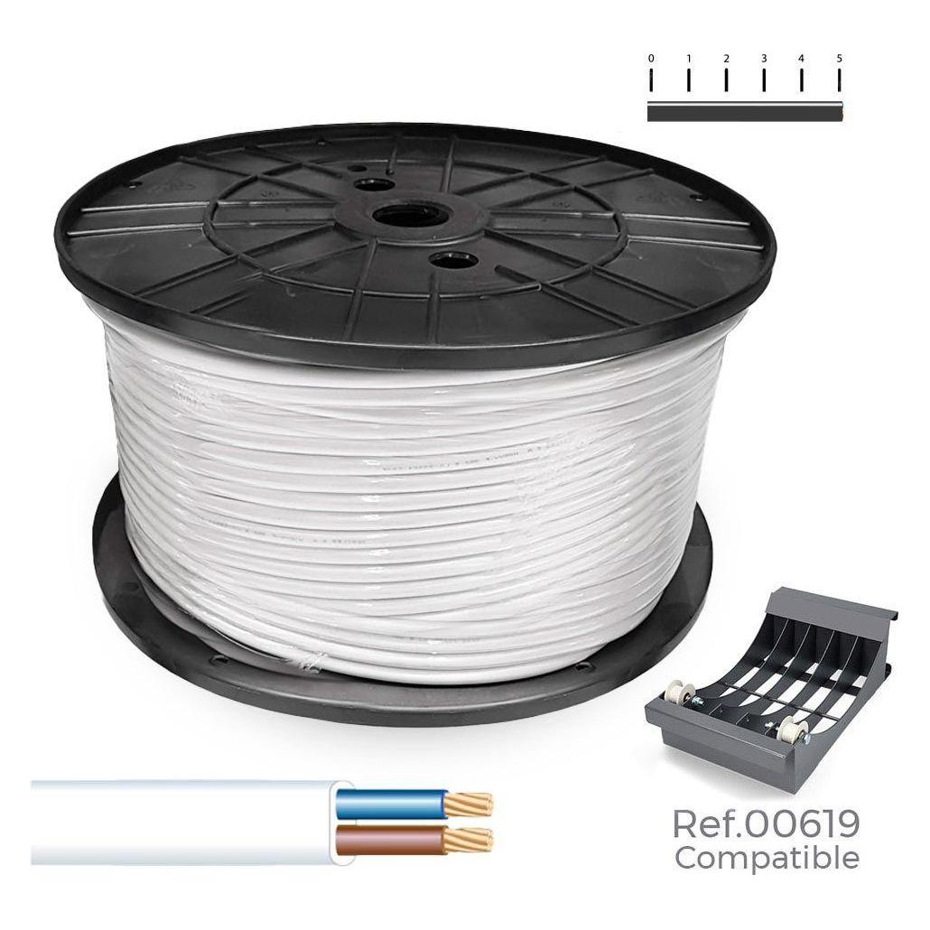 EDM Schlauchtrommel 2 x 0,75mm Flach Weiss 700m Audio Grosse Trommel 400 x 200mm (49426326)