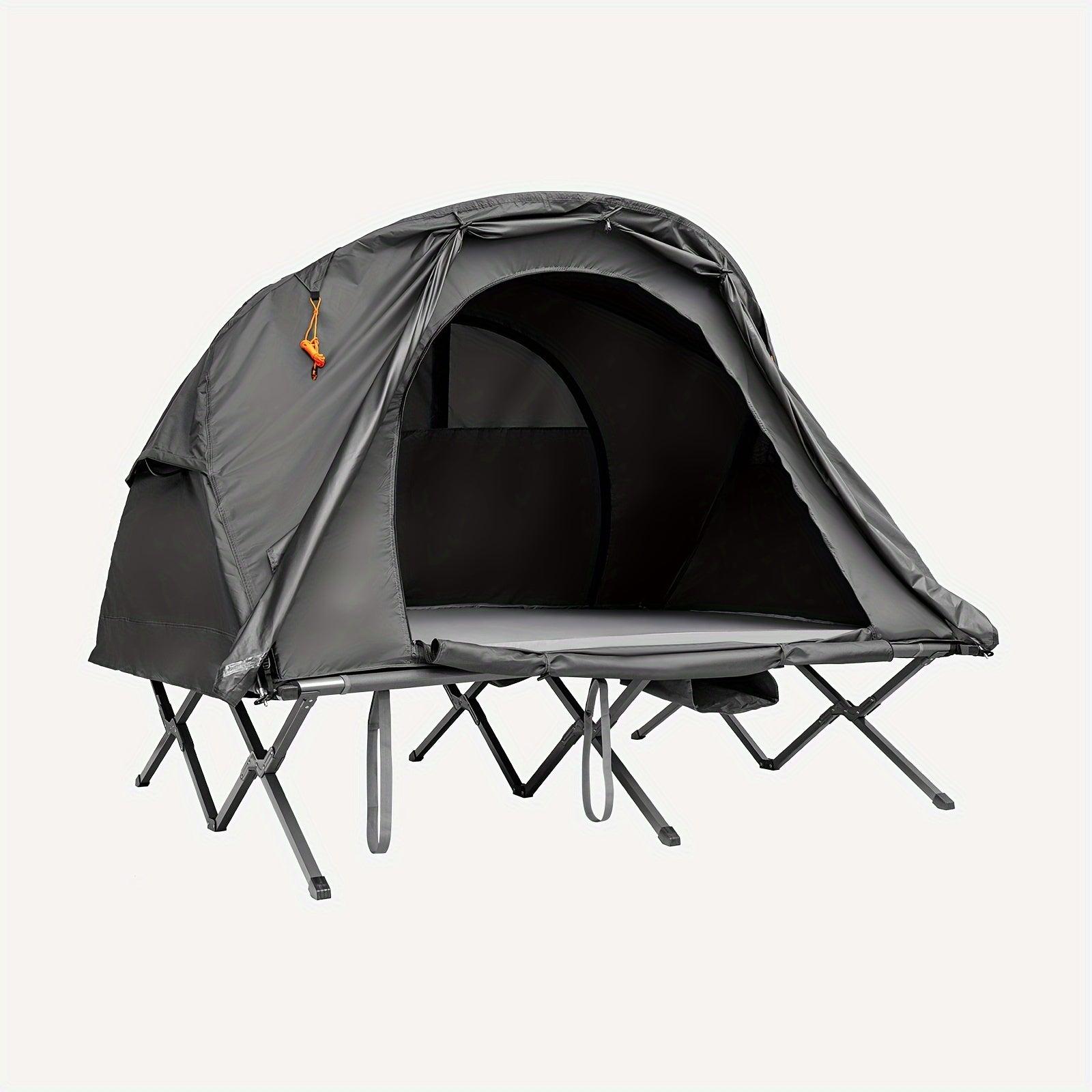 Zelt - Campingzelt - Kuppelzelt - Campingausrüstung - Für 2 Personen - Erhöhte Campingliege