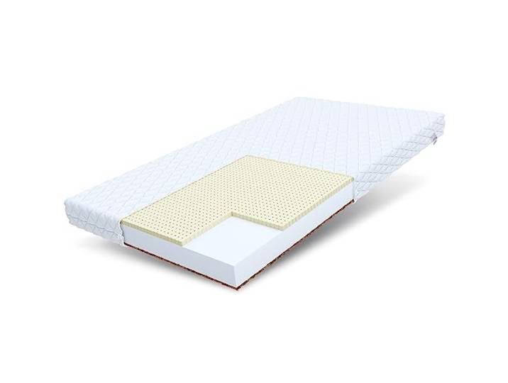 FDM MERKURY Matratze 90x200 cm Taschenfederkern Höhe 11 cm Härtegrad H2 H4 7-Liegezonen Öko-Tex Allergikergeeignet Bezug Waschbar Latex Kokosfaser-Einlage