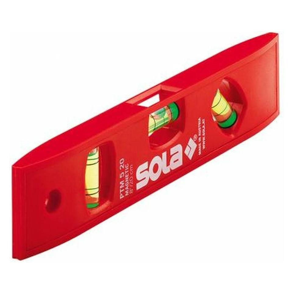 Sola PTM520DISPLAY - Nivel de burbuja torpedo de plástico de bolsillo magnético con display (200 mm) (20 cm) (PTM-5-20-MAGNETISCH)