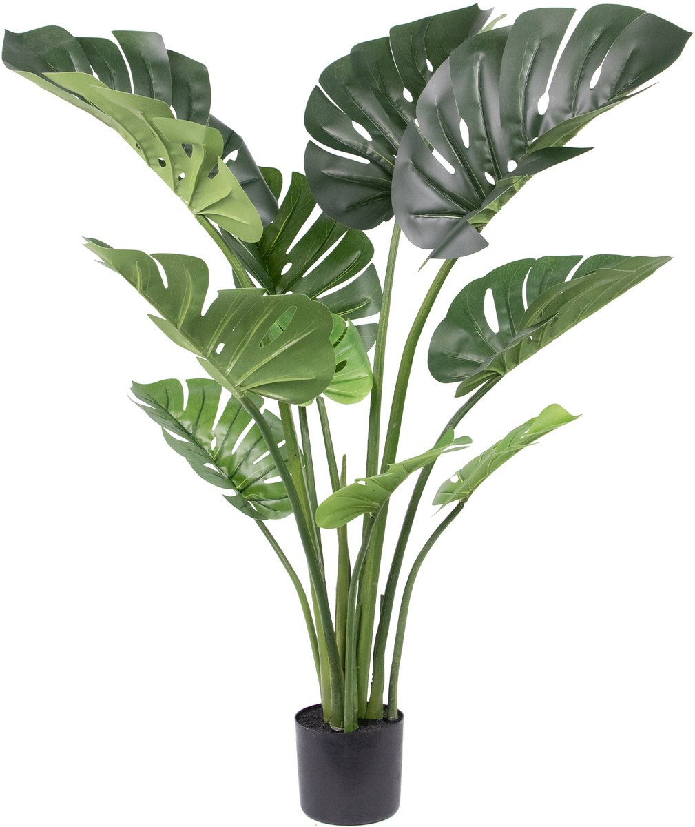 HOERFURIY Kunstplant Monstera Deliciosa - Groene Gatenplant voor Binnen