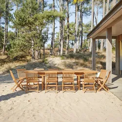 Rechteckige Outdoor Sitzgruppe aus Akazienholz Capri 12