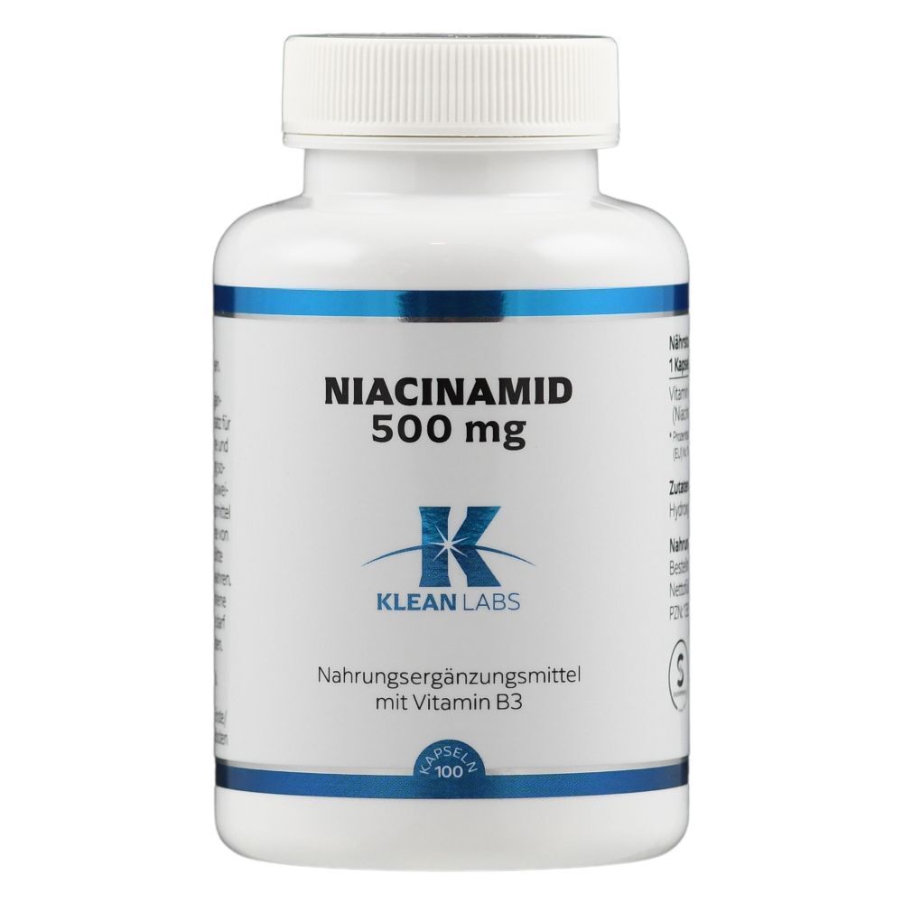 Niacinamid B3 500 mg Klean Labs Kapseln 100 St
