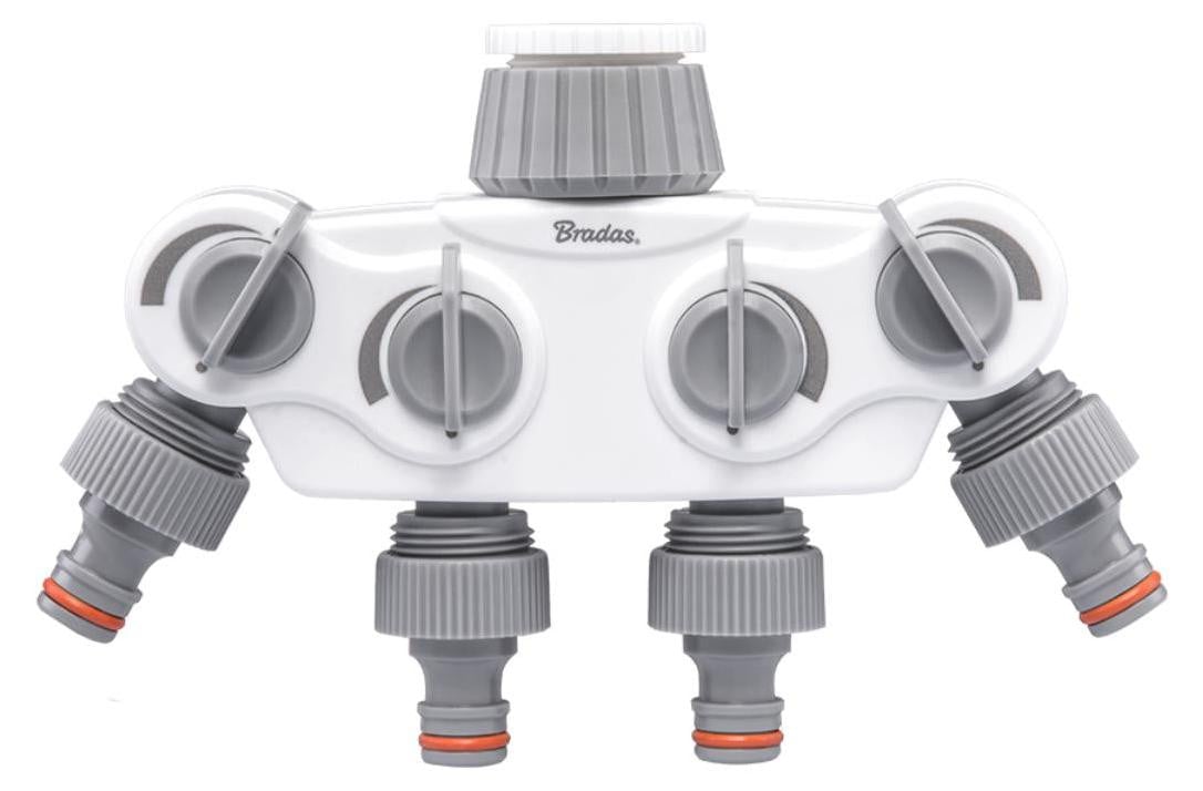 Bradas Verdeelstuk SOLID 4-weg ventiel 1"-3/4" White Line BR-WL-3034K