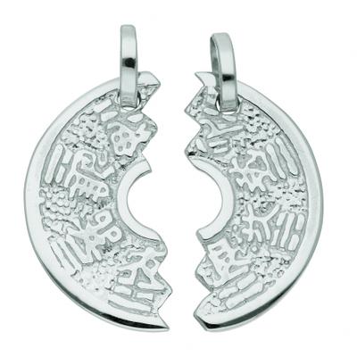 Puzzleanhänger ADELIA´S "Partneranhänger 925 Silber", silber, Schmuckanhänger, Damen, Silber 925 (Sterlingsilber), Silberanhänger Partneranhänger