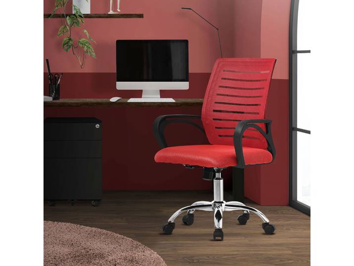 ML-Design Bürostuhl ergonomisch, Rot, 360° Drehstuhl mit Rollen