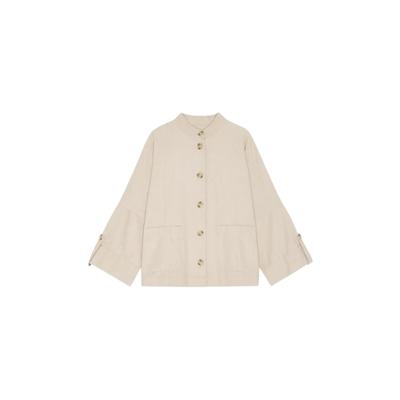 Outdoorjacke MOSHI MOSHI MIND "moshi moshi mind Jacket bloom", Damen, Gr. XS, beige (pure beige), Obermaterial: 100% Baumwolle, Jacken Outdoorjacke