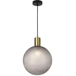 Pendelleuchte Hängelampe Wohnzimmerlampe Sand Glas Aluminium Bronzefarben H 40cm
