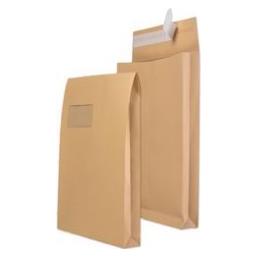 Mailmedia Faltenversandtasche C4, mit Fenster, natron braun (100 Stk.) (30021153)