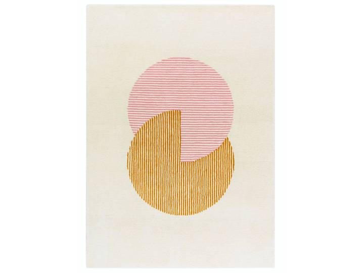 NJRD Tapis en laine Circles Rose 200x300 cm