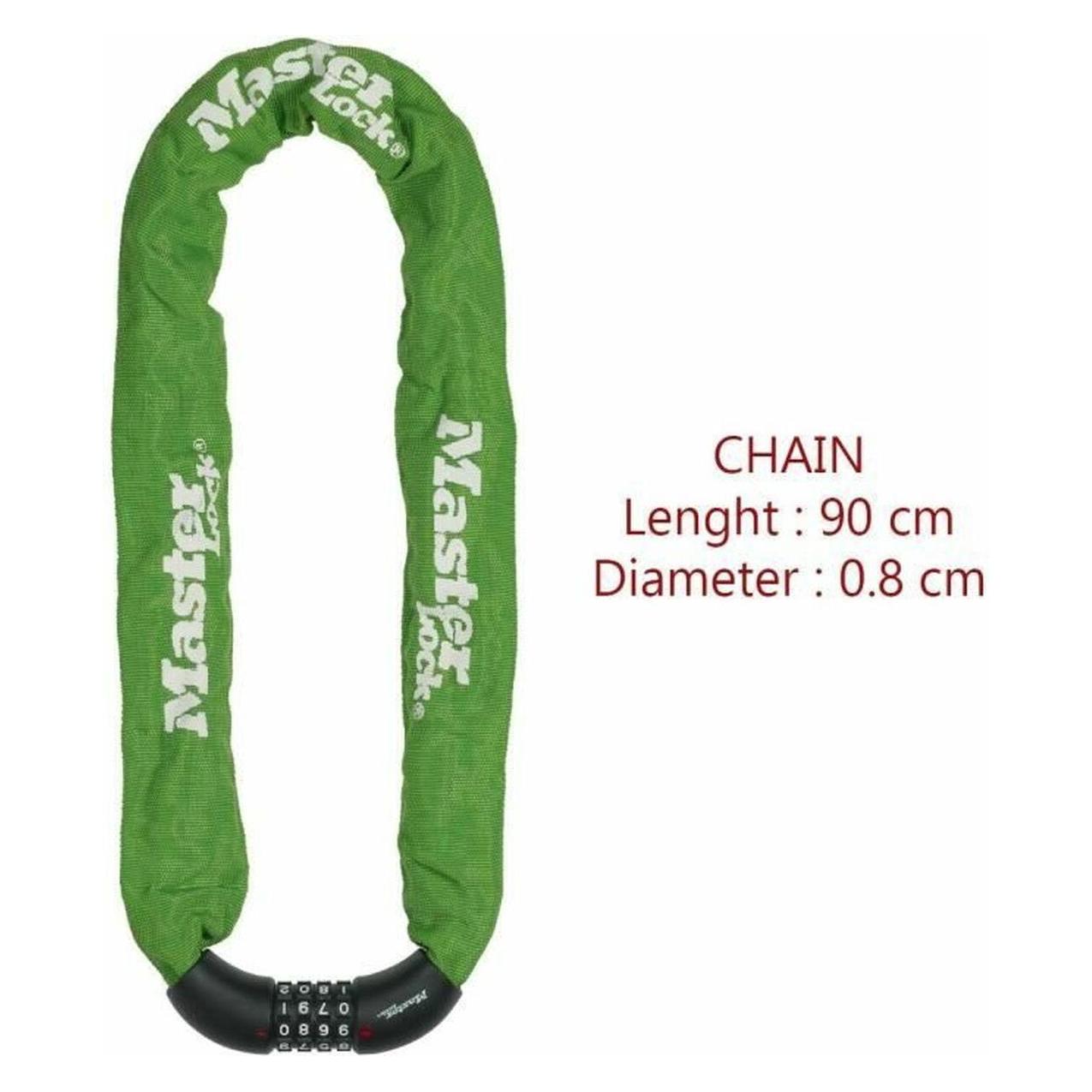 Master Lock Fahrradschloss Stahlkettenglied (mit Zahlen) (90 cm Kette) (Zufällige Farbe) 8392EURDPRO (90 cm) (MRL-8392EURDPROCOL)