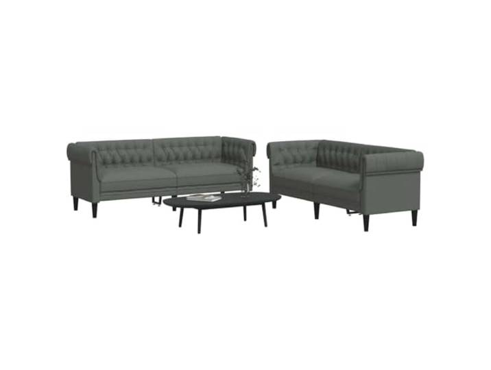 KTHLBRH Sofa Wohnzimmer Dunkelgrau 2-teilig 201,5 x 74,5 x 74,5 cm Atmungsaktives Gewebe, Schaumstoffpolsterung, robuste Struktur, verschleißfest