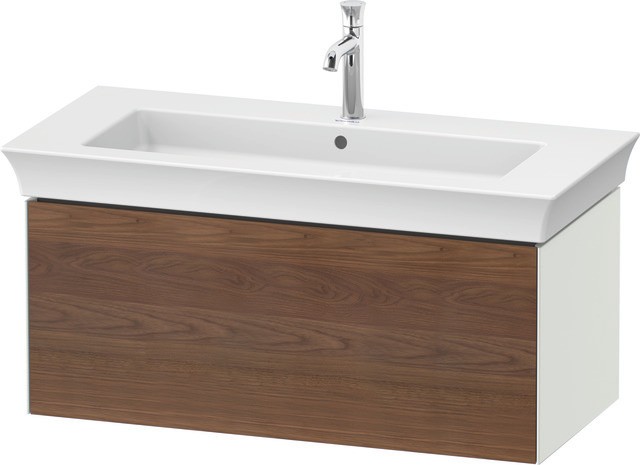 Duravit White Tulip Waschtischunterbau wandhängend Amerikanischer Nussbaum & Weiß Matt & Seidenmatt WT4242077360010