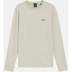 Langarmshirt mit Kontrast-Logo Beige XL