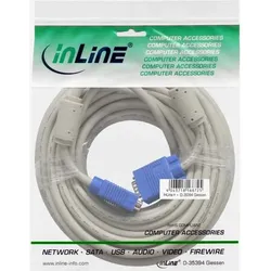 INLINE S-VGA Kabel, 15pol HD Stecker / Stecker, beige, 15m
