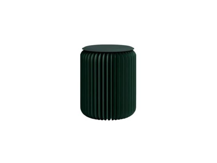HSHBGS Runder Papierhocker, Tragbare klappbare Akkordeon Fußhocker Tragbare Stühle for Zuhause und Reisen, platzsparender zusammenklappbarer Ottoman, Kraftpapier(Green,H44 x W36cm)