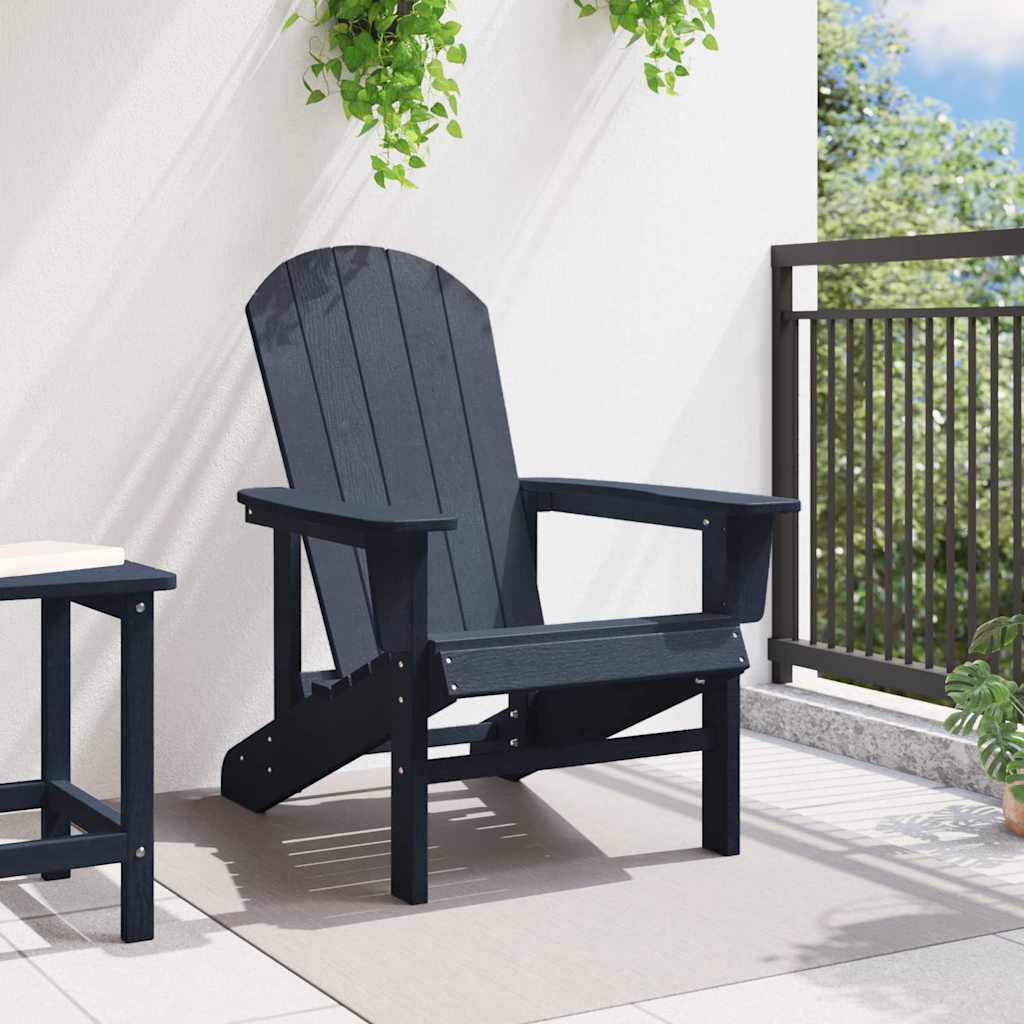 vidaXL Chaise Adirondack Bleu marine HDPE