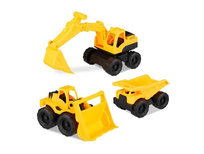 Relaxdays Jouet véhicules de chantier jeu de 3