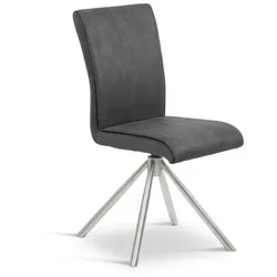 2er-Set Stuhl Milano Mikrofaser Schwarz Carbon