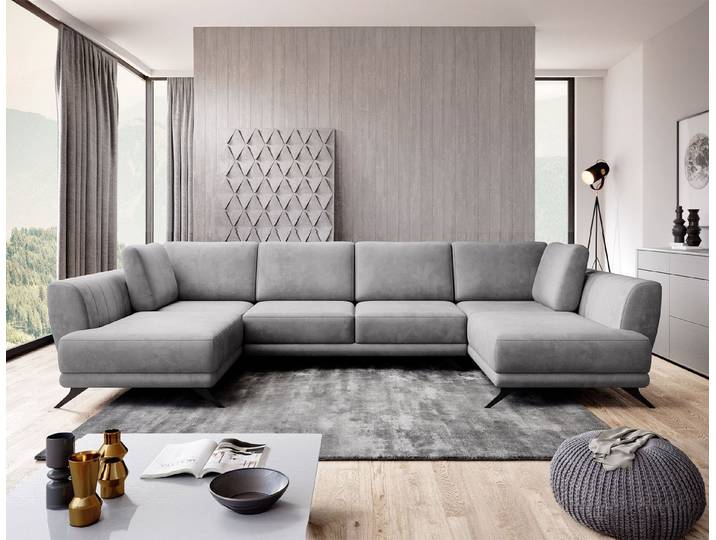 Myhomelando Wohnlandschaft Larco, Nube-Stoff, mit Schlaffunktion, Bettkasten und kratzfesten Nube-Stoff