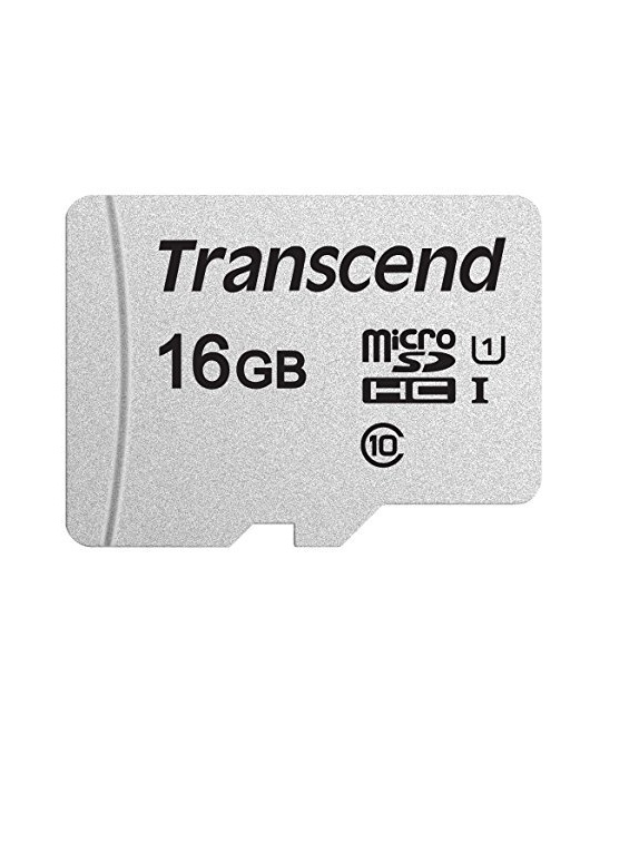 Transcend SD microSD Card 16 GB SDHC USD300S-A w/Adapter Micro 16 GB (TS16GUSD300S-A)