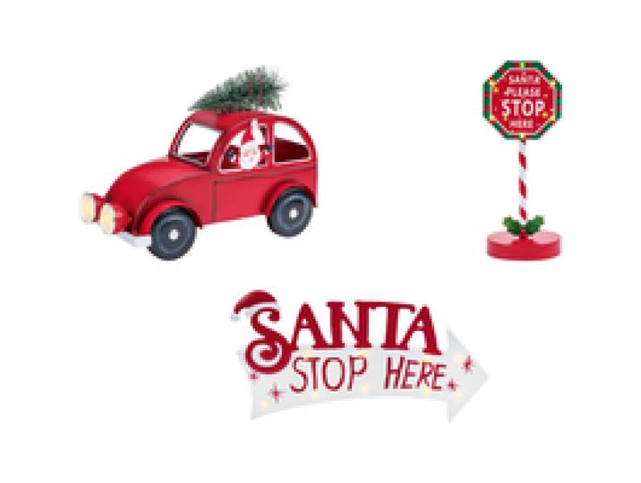 LIVARNO® Décoration de Noël Voiture ou Panneau Père Noël ou Panneau Stop
