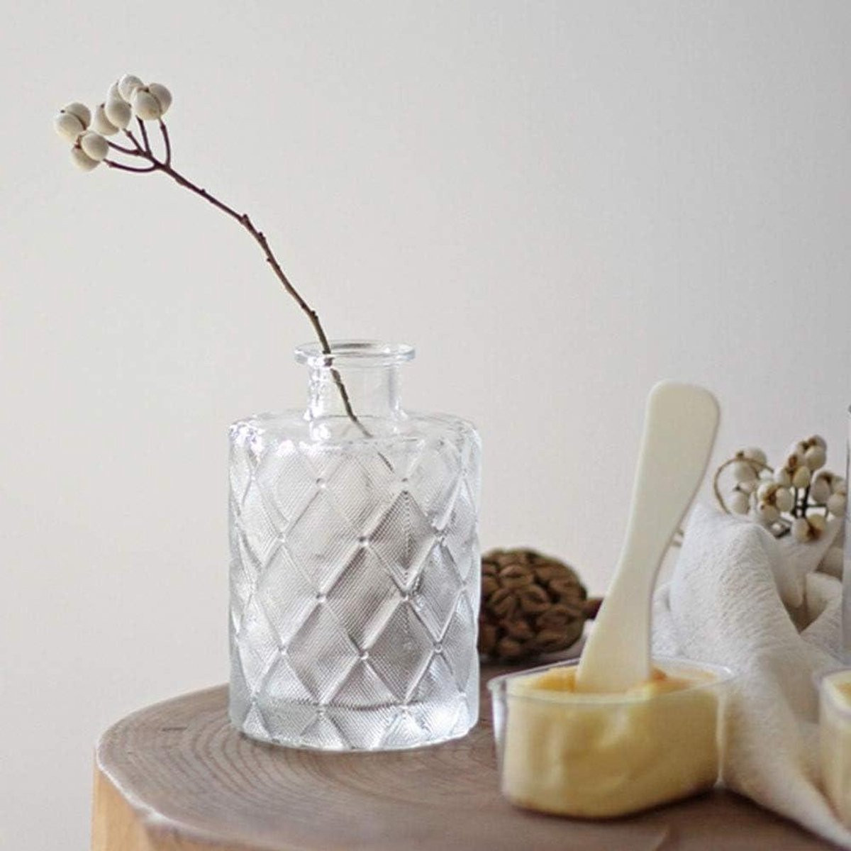 Transparante glazen vaas voor bloemen en decoratie