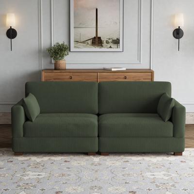 No Modern Corduroy Modular Couch Sectional Sofa With Pillows
