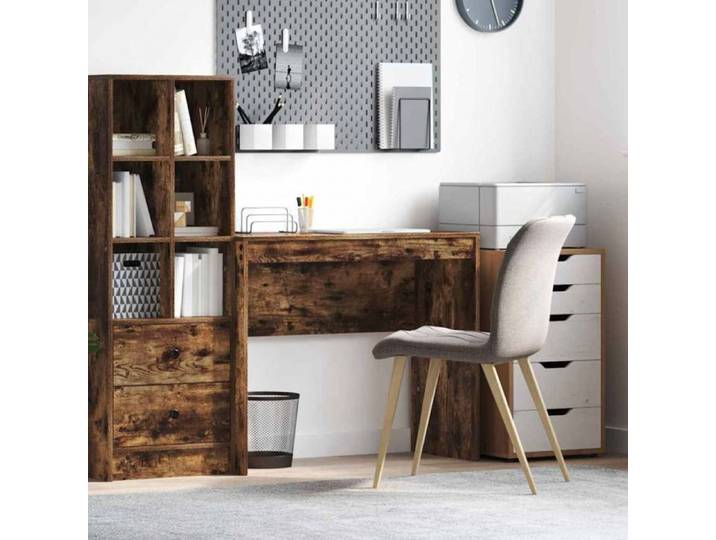 Bureau droit VIDAXL chêne fumé 90 x 40 x 76 cm — compact avec rangement