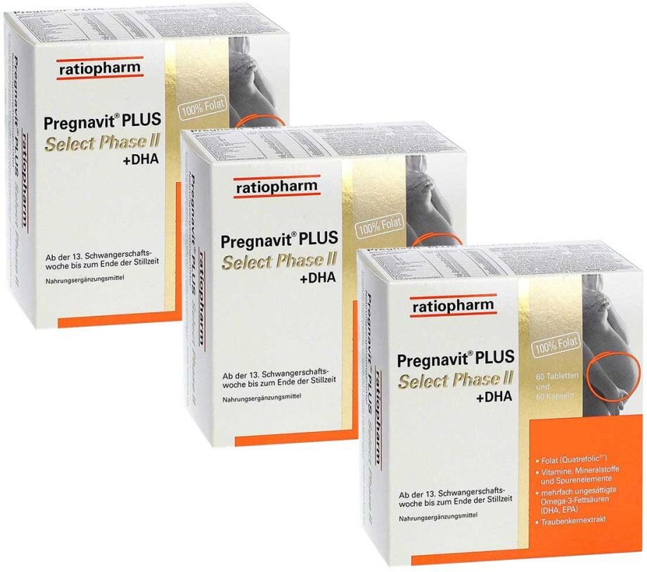 ratiopharm Pregnavit PLUS Select Phase 2 plus DHA 3x120stk