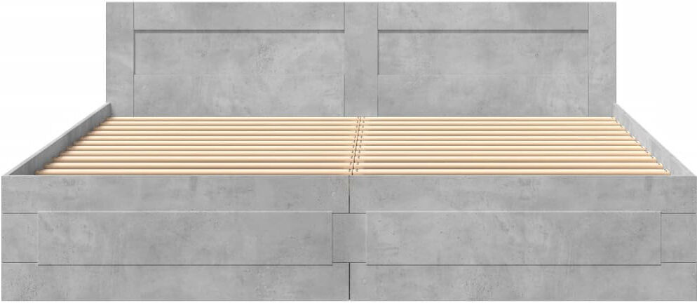 Latitude Run Storage Bed Concrete Grey Super King (6')